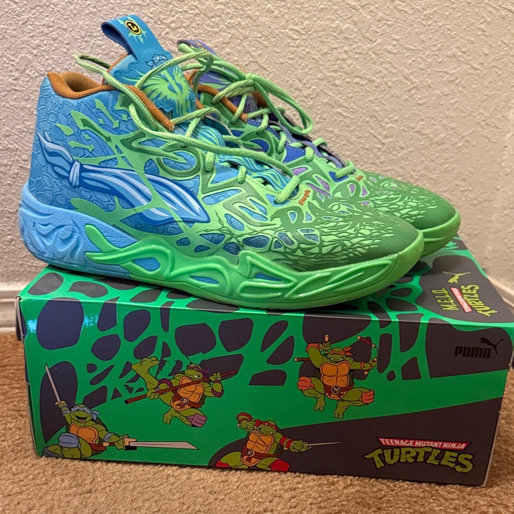 MB.04 TMNT L & D Green-Blue Basketball Shoes Size 11.5 - Picture 9 of 9